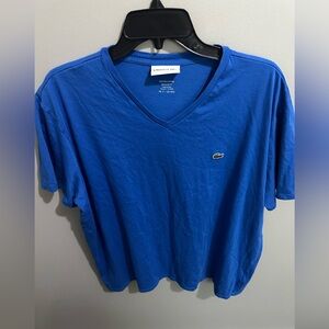 Lacoste Mens Size‎ 7 2XL XXL Blue Short Sleeve T-Shirt Tee Cotton Devanlay